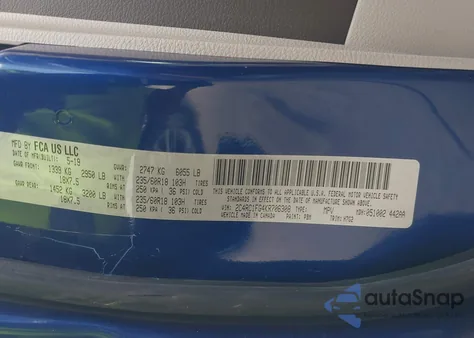 2019 Chrysler Pacifica Touring Plus z USA, uszkodzony, nr VIN 2C4RC1FG4KR706308